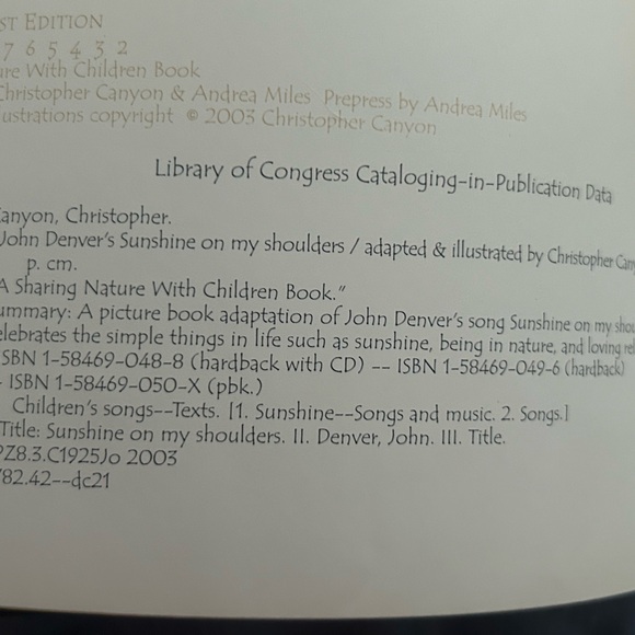 John Denver book CD Sunshine on my Shoulder autographed. - Picture 5 of 6